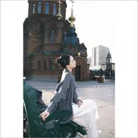 Ruyi如一【剑桥】高级灰长短灰色针织外套