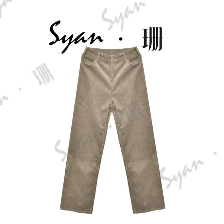 Syan【无畏】洋气冬款加厚休闲时尚百搭设计师保暖潮流直筒休闲裤