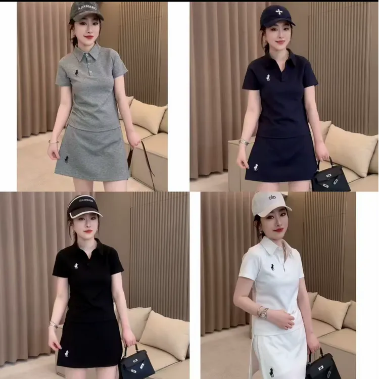 新款气质时尚减龄显瘦Polo翻领夏季休闲百搭运动两件套