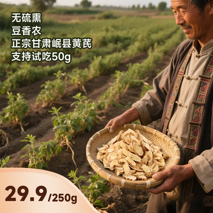 【正宗保真】甘肃岷县黄芪饮片500g克正品特产级新货黄芪片党参泡水