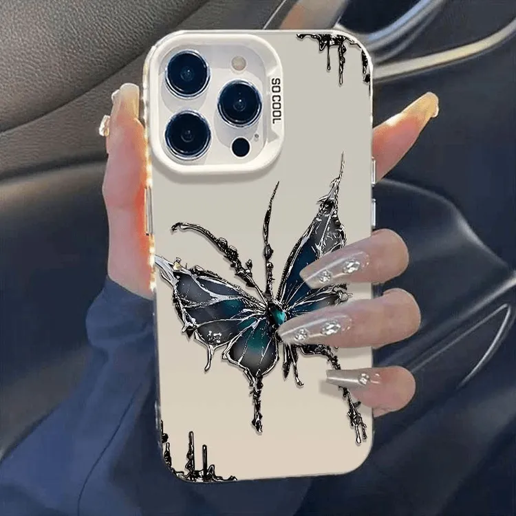 蜘蛛蝴蝶适用华为oppo荣耀vivo小米苹果13手机壳15镭射14防摔11