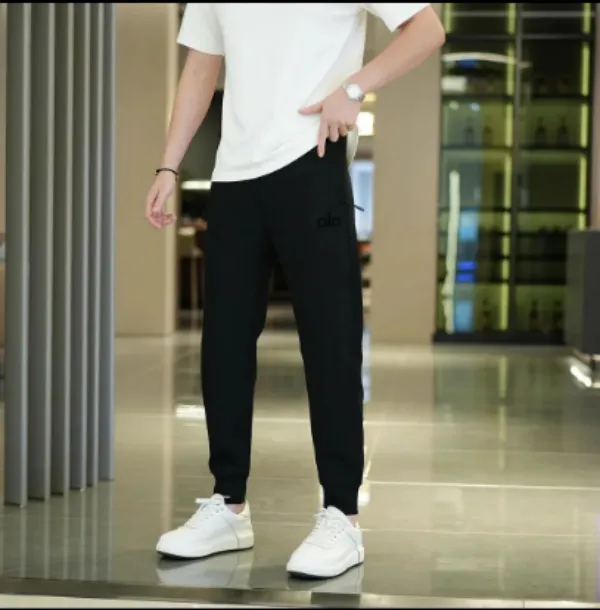 男裤子轻奢系绳休闲裤长裤休闲裤轻奢男装印花秋季