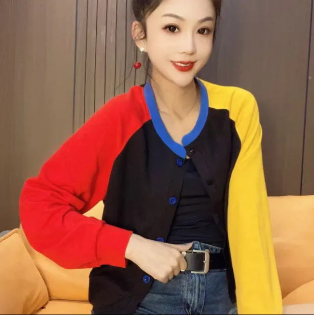 1961拼接撞色外套(衣长52cm)