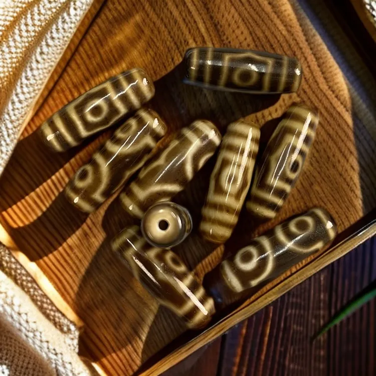 68 崛起！精挑挑战上肯3A巴西白芯台工渗透复古台珠条纹天珠玛瑙