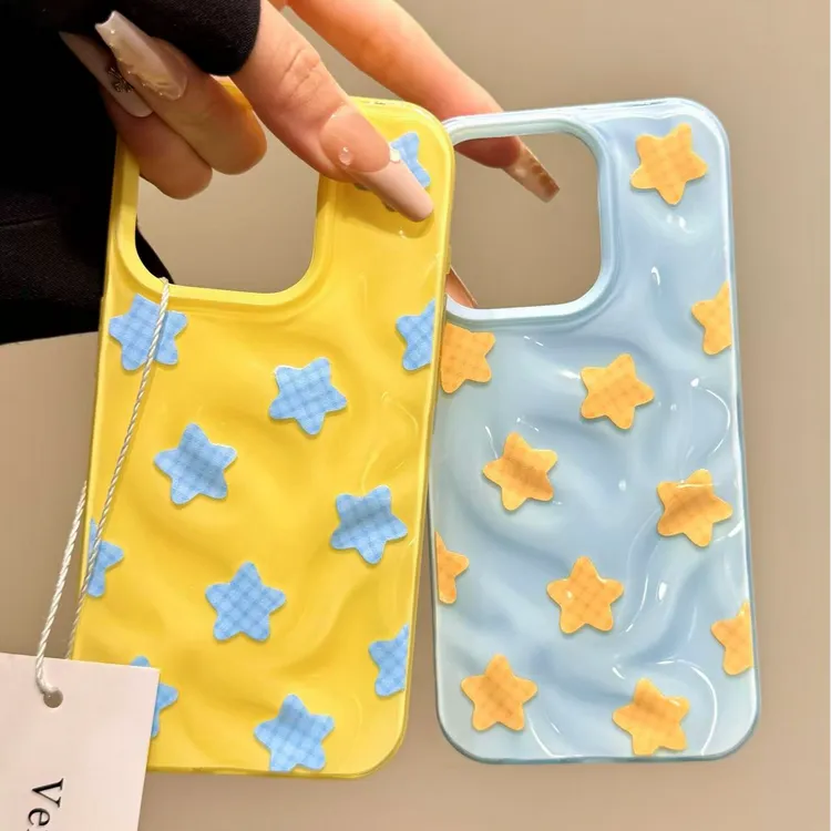 不规则褶皱星星适用苹果16Pro手机壳iPhone15/14/13新款12全包11