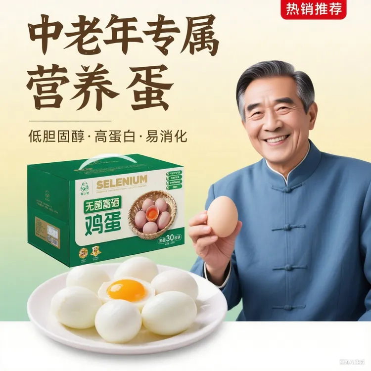 豫山村富硒鲜鸡蛋中老年人营养鸡蛋30枚50枚无菌蛋无抗无腥生鸡蛋