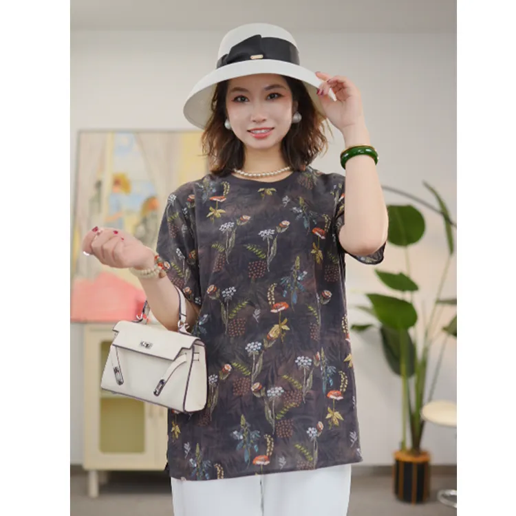 星梦情缘大码女装120斤到230斤小衫百搭休闲宽松显瘦短袖上衣