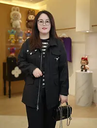 【深圳霞姐】秋款上新大码女装时尚百搭中长款外套