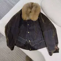 【格子家】冬季短款狐狸毛领90鹅绒服B635