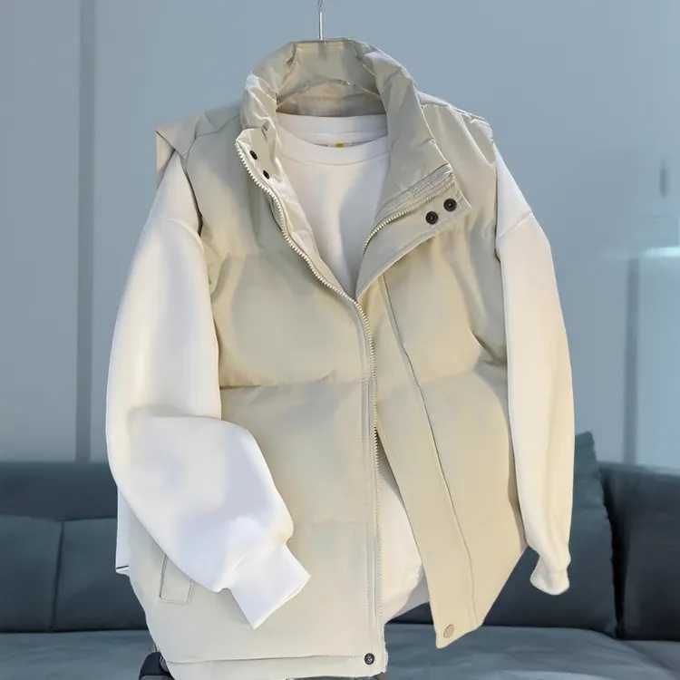 男女同款棉马甲秋冬季新款潮流百搭无袖坎肩背心保暖立领女外套男