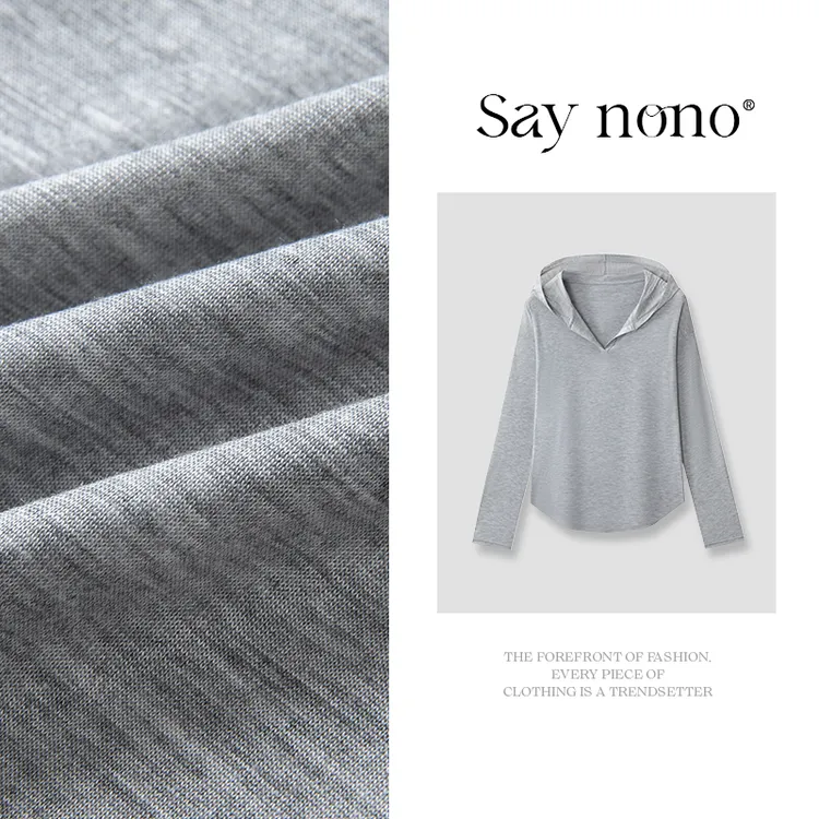 懒猫nono│Saynono 纯色莱赛尔天丝帽衫/YF3764