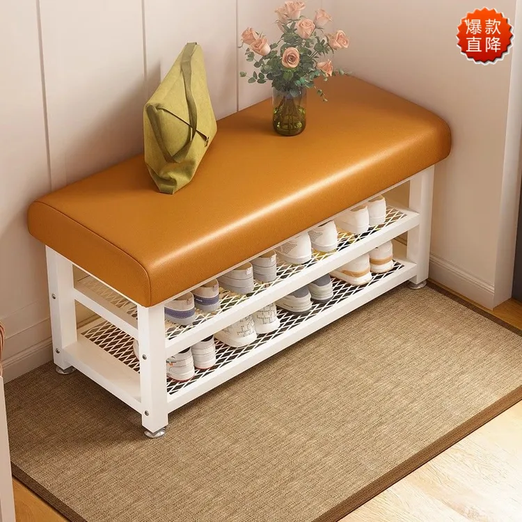 猫爪皮换鞋凳家用门口进门可坐式穿鞋凳玄关软包轻奢创意鞋柜鞋架