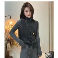 QIANRH-1454立领秋冬新款纯色单排扣无袖时尚针织开衫