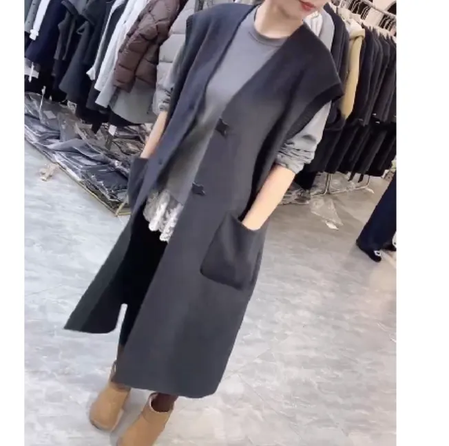 2025洋气新款时尚女装网红高级感休闲爆款宽松马甲中长款Mq