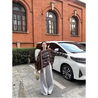 木子静-「韩代条纹」韩系经典条纹撞色圆领长袖上衣-6029