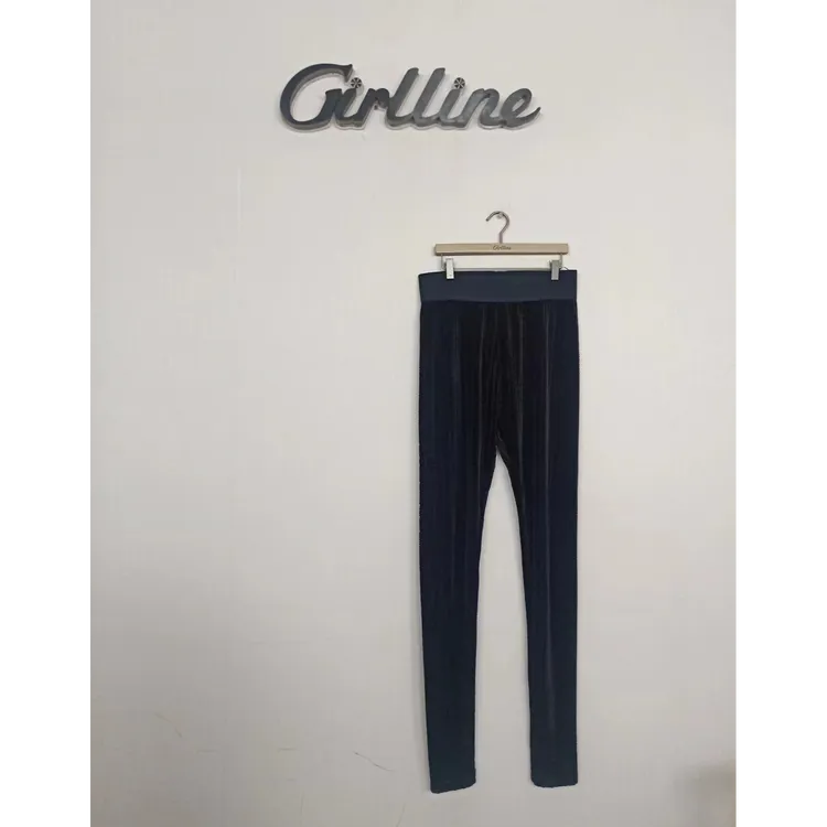 NS60B2505【天鹅裤】新款时尚丝绒提花瑜伽修身百搭弹力显瘦打底裤