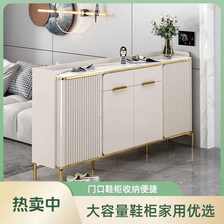 入户门鞋柜家用门口岩板大容量轻奢鞋柜收纳柜玄关门厅