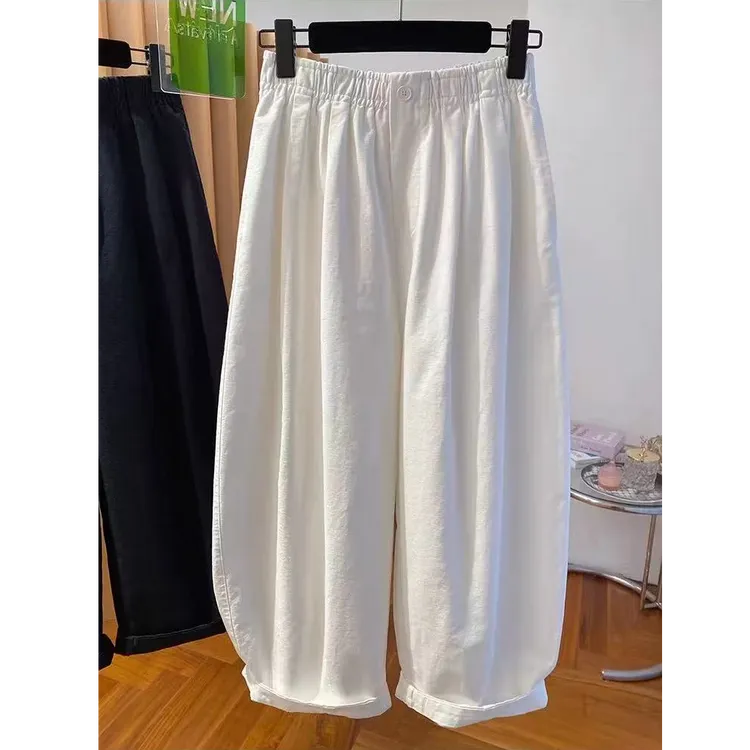 气球裤女2025夏季宽松阔腿裤显瘦九分哈伦裤子女款爆款2025新款