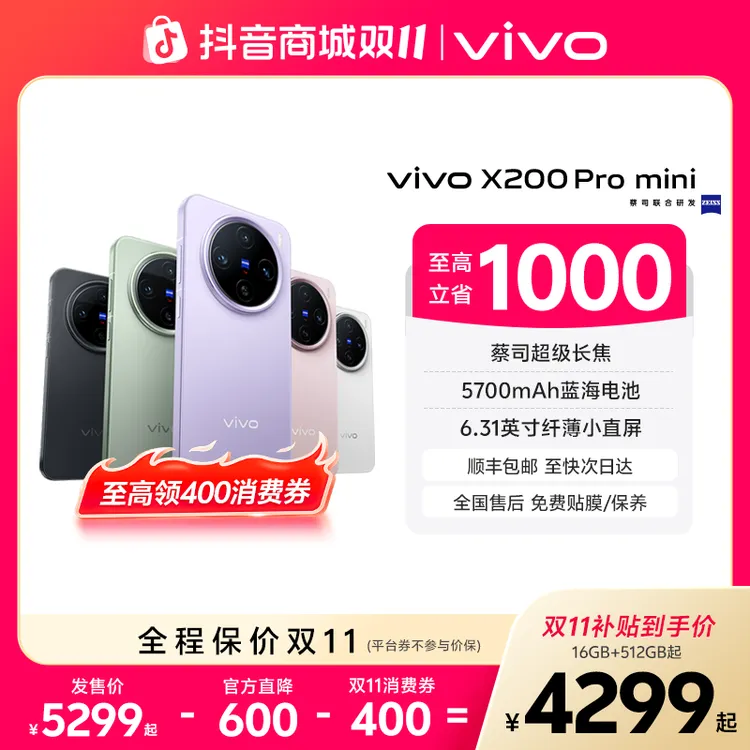 【双11特惠】vivo X200 Pro mini 16GB+512GB版 小直屏手机