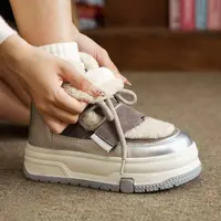 2025冬季新款加绒加厚拼接鞋面舒适保暖雪地靴8069