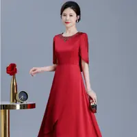 依诺66008高腰气质裙子中长款轻奢宴会礼服裙喜妈妈喜婆婆优雅