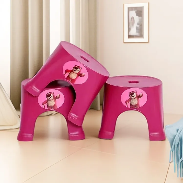 新疆包邮【3个】草莓熊矮凳坐凳卡通换鞋凳浴室凳加厚儿童塑料凳子