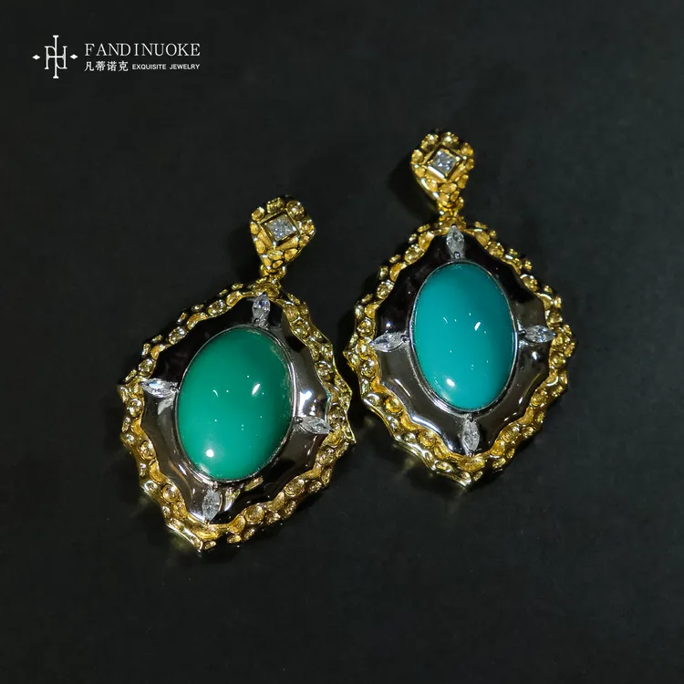 【加加专属】10  MJ20550-S925银绿松石吊坠-多样性发一件-8*13mm