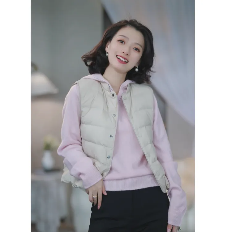 西子/【云盾】90白鹅绒蓬松度百搭叠穿羽绒马甲/YRXS0489