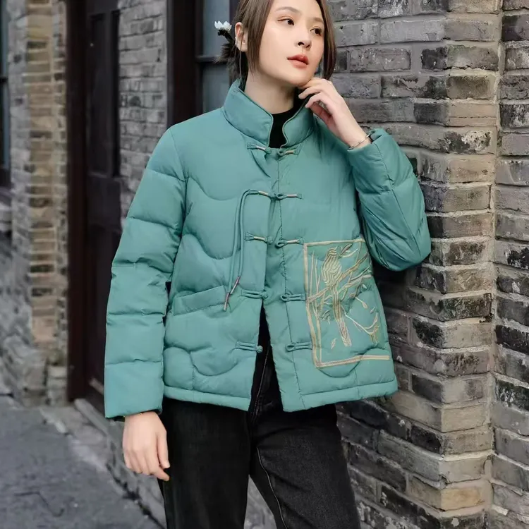 玛罗兰 新款  民族风 鹊占枝头羽绒服外套9986#