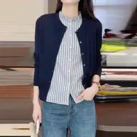 2025春秋新款时尚气质彩色扣子开衫针织衫长袖显瘦女上衣611长55