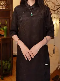 《梦影双蝶》秋季新款两面双穿改良款旗袍连衣裙2024C223-祎祎