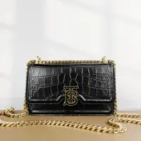 99新 BURBERRY/博柏利 vv/单肩包/黑金/C9205366102