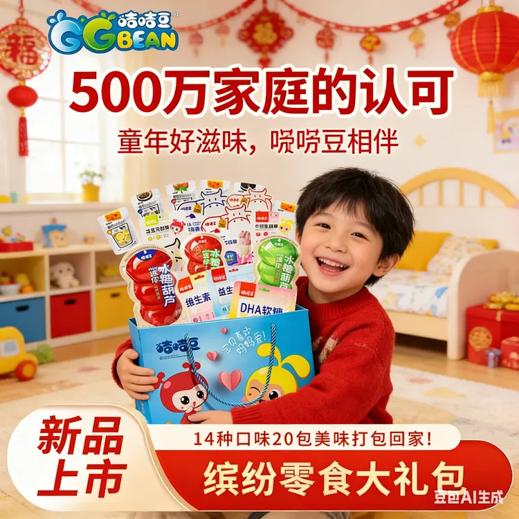 咭咭豆2026年儿童营养零食大礼包多口味山楂串串棒棒糖牛奶棒奶贝