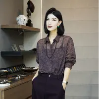 POPULARYW【珊瑚萍】Z·R上品屋 轻奢风气质翻领长袖百搭衬衫上衣