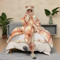 2025小火炉升级版加厚小熊新款睡袍家居服连帽宽松中长款加绒保暖