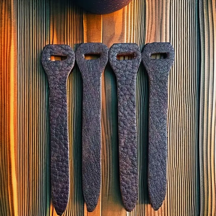头层牛皮拉头连接皮拉链头尾绳拉片服装箱包装饰万能通用配件