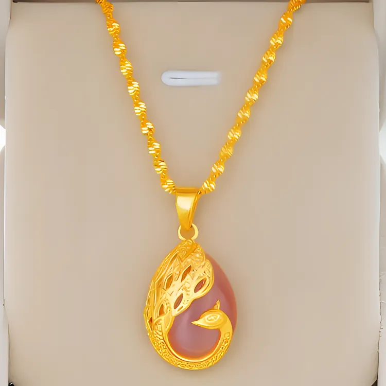 合金项链 国风气质女款孔雀吊坠复古高端贵气妈妈百搭饰品