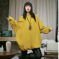 infobyfive2025秋冬小黄圆领堆堆袖灯笼收腰卫衣一店NF0508009