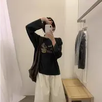 0555•小猫老鼠 SY# 东大门韩标圆领卡通磨毛打底上衣•