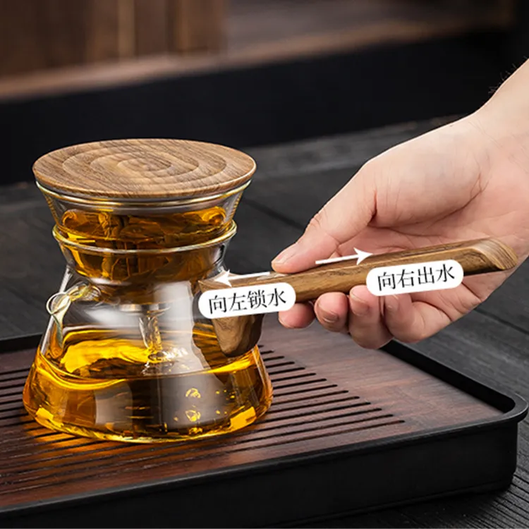 新款高端磁吸侧把壶飘逸杯一键茶水分离泡茶壶家用玻璃飘逸壶耐热