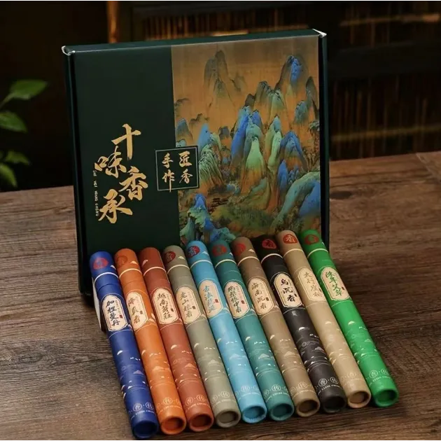 天然线香古法制作适合家用有莲花香插礼盒装