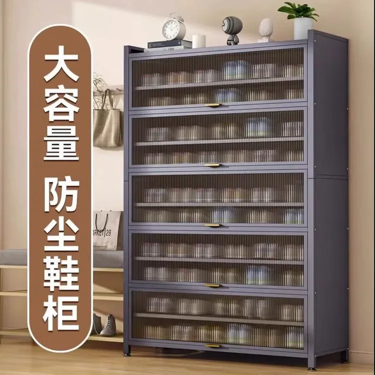 鞋柜新款2025爆款家用门口室内玄关防尘大容量多层钢制柜碳钢鞋柜