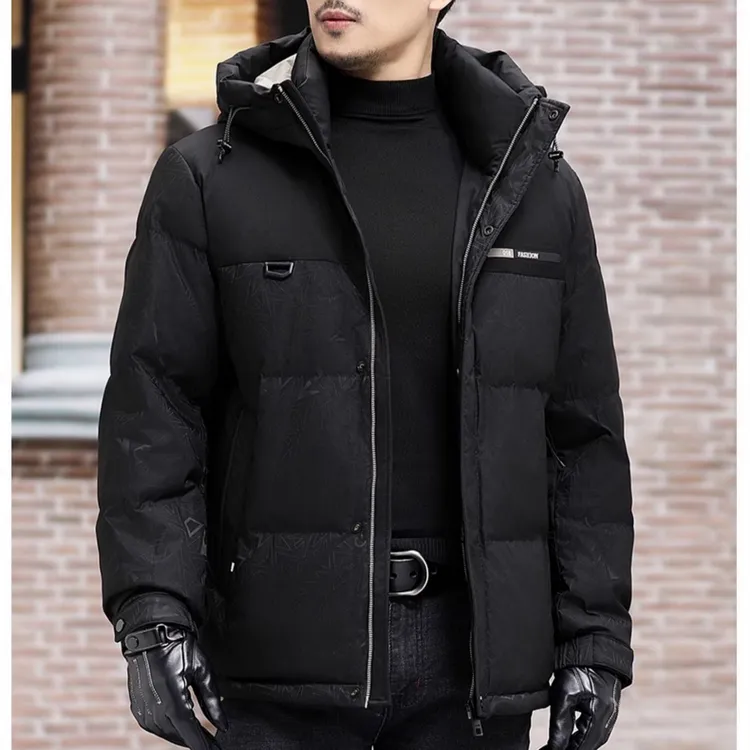 时尚连帽男士羽绒服冬季新款休闲时尚保暖加厚连帽冬季男士羽绒服