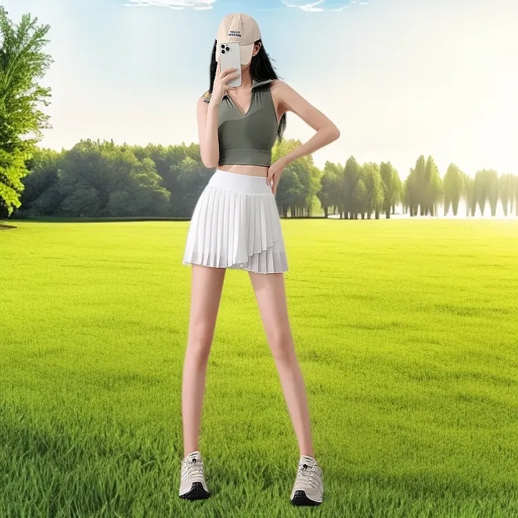 短裙polo瑜伽健身衣羽毛球服休闲女网球专业运动套装夏季2025新款