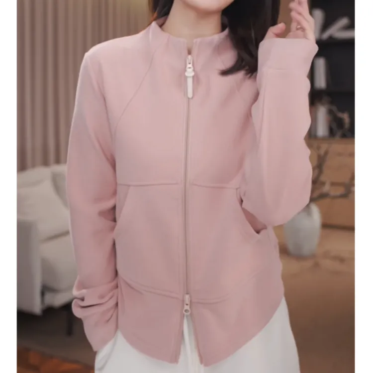 【粉雾轻语】德绒半高领卫衣休闲显瘦拉链外套女冬季新款LK2507741