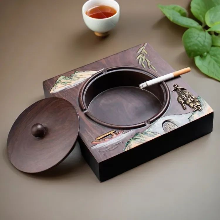 【工厂直销】创意爆款烟灰缸防飞灰防烟味办公桌带盖家用大号烟灰缸