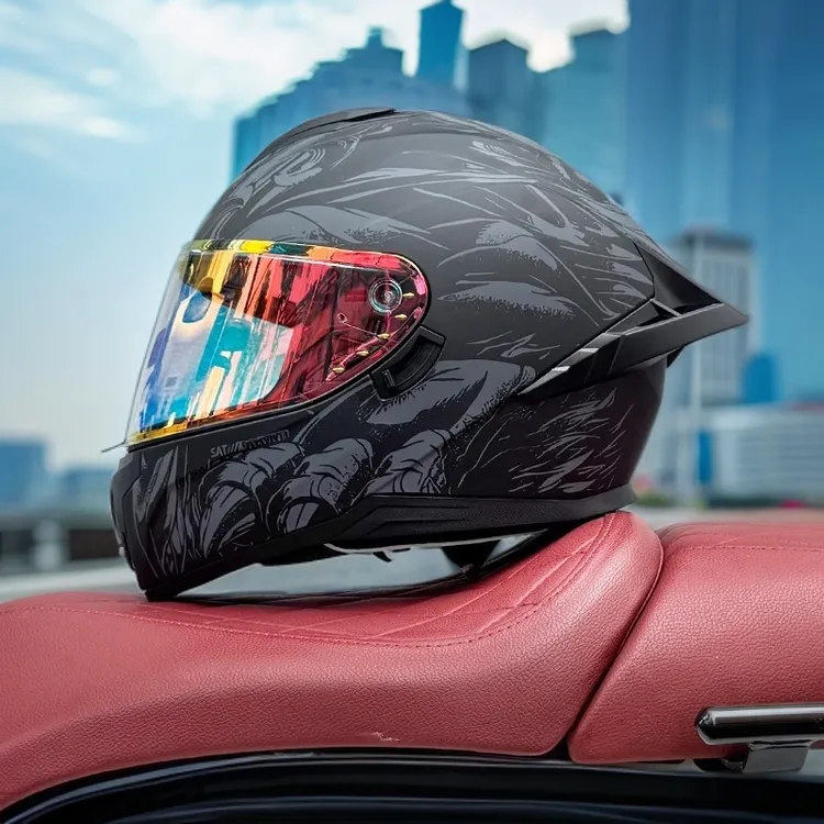 【送蓝牙】LVS摩托车头盔男女全盔双镜片机车跑车趴赛新国标3C认证A