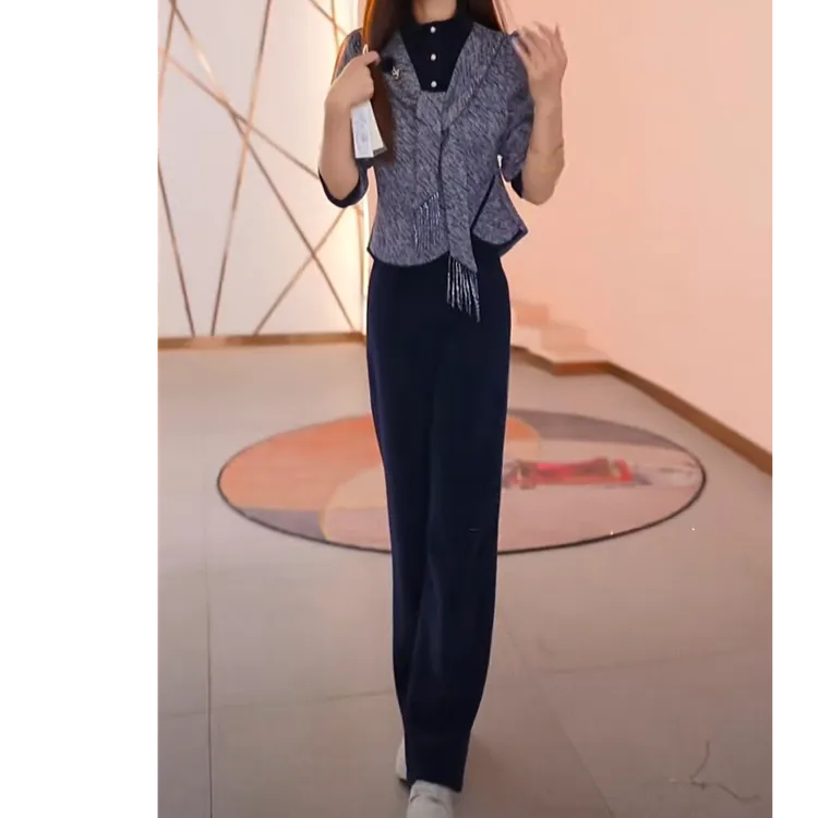 美曦女装【两件套】秋季新款时尚洋气减龄休闲显瘦气质修身百搭套裤