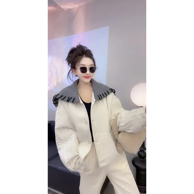 秋冬新款海军领INS风女短款翻领短外套百搭潮流气质轻奢时尚上衣