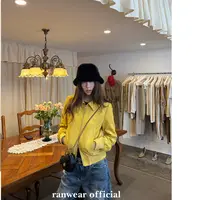 Ranwear 獨家!【古着藏品】  拉链麂皮绒翻领短款夹克外套女秋冬